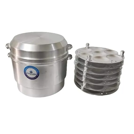Large Jumbo Commercial Idli Cooker Idli Maker To Cook 49 Idly At A Time - Big Size Steamer Pot, 50 Watts, White